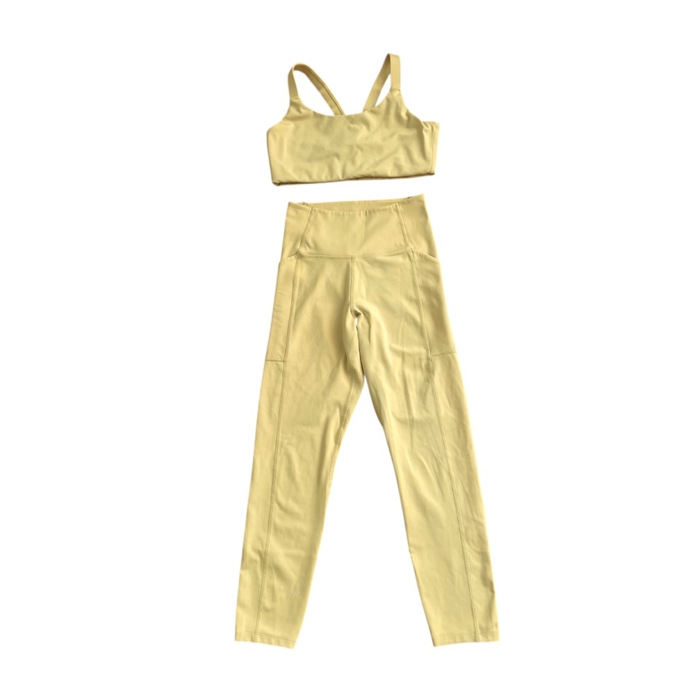 GIRLFRIEND COLLECTIVE Saddle Lou Bra Small & Compressive Pocket Legging XS Set